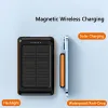 5000mah Manyetik Qi Kablosuz Şarj Cihazı Güneş enerjisi Bankası İPhone 14 Xiaomi Taşınabilir Güneş Şarj Cihazı Harici Şarj Cihazı Cep Telefonu