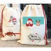 Christmas Decorations Sublimation Blanks Santa Sacks DIY Personalized Drawstring Bag Christmas Gift Bags Pocket Heat Transfer NEW Fast Ship 50x68cm