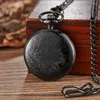 Montres De Poche Lumineux Lisse Quartz Montre FOB Chaîne Médaillon Cadran Creux Steampunk Hommes Femmes Hommes Horloge Boîte Noire Reloj De Bolsillo