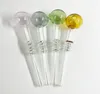 4 Color Glass Pipes Pyrex Smoking Handle Pipes High quality oil burner tube