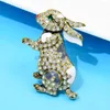 Brooches Female Fashion White Crystal For Women Luxury Yellow Gold Color Enamel Alloy Animal Brooch Safety Pins