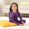 Clothing Sets Girls' Underwear Set Spring Autumn Solid Color Children's Cotton Long Sleeved Pajamas Comfortable Pants