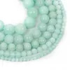 Natural Stone Beads Amazonite Chalcedony Round Loose Beads for Jewelry Making Needlework DIY Bracelets Necklace Strand 4-12 MM Fashion JewelryBeads amazonite