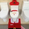 Objets décoratifs Figurines 2023 Housse de siège de toilette de Noël mignon Père Noël bonhomme de neige créatif Tapis de salle de bain Fournitures de Noël pour la décoration de l'année de la maison 231030