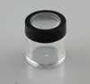 New Arrival Makeup Tools 50pcs x 10g Empty Plastic Powder Jar With Black Lid Visible PS Container Packaging Free Shipping