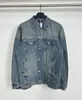 Heren Damesjassen Causale knopen cowboy Parijs Windjack Denim Revers Verdikte jassen