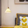 Pendant Lamps Nordic Pleated Lights Modern Wooden Hanging Lamp For Living Room Decor Kitchen Light Fixtures Bedroom Bedside Home
