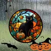 Autres fournitures de fête d'événement Halloween teinté coloré horreur château chat statique PVC fenêtre verre autocollants sans colle film décoratif décoration de la maison 231030