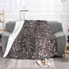 Coperte Silver Glitter #1 #Decor #Art Coperta per aria condizionata Tiro morbido Modello a colori Sfondo nero astratto