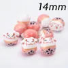 5Pcs 14mm Lucky Cat Ceramic Beads Colorful Horizontal Hole Porcelain Loose Beads For Jewelry Making Bracelet Keychain Accessory Fashion JewelryBeads