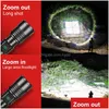 Lampes de poche Torches 50000000 Lumens LED lampe de poche super lumineuse torche rechargeable lumière Powerf auto-défense Cam travail Flash Drop Del Dhg1L