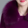 Misturas de lã feminina jaqueta de inverno feminino casaco de lã grande gola de pele mistura de lã casaco elegante longo casaco outwear manteau femme hiver 231027
