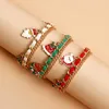 Charm Armband Trend Christmas Santa Claus Deer Chain Pärlor Armband för kvinnor Par Xmas smycken Tree Snowflake Bell 2024 Year Present