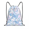 Shopping Bags Powder Blue Liquid Texture Drawstring Pink Abstract Textured Circular Miscellaneous Basketball Bag