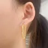 Pendientes de aro de 40mm de ancho para mujer, acero inoxidable, textura de piel de serpiente, diseño de moda, accesorios de joyería para fiesta