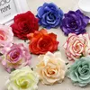 Decorative Flowers Wholesale 10pcs 10cm Silk Blooming Roses Artificial Flower Heads For Wedding Car Decoration DIY Bridal Wreath Home Garden