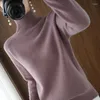 Camisolas femininas Jumpers Turtleneck Cashmere Sweater Mulheres Inverno Malha Básica Feminina Manga Longa Pulôver Grosso Simples Fashion Outfit