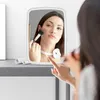 Miroirs compacts Miroir de maquillage à LED avec écran tactile, miroir de courtoisie pliant portable à 3 lumières avec grossissement 5x, miroir LED pour cosmétiques Compect 231109