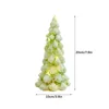 Christmas Decorations Glowing Glass Mini Tree Desktop Elegant Lighted Figurine Xmas Year Party Home Decoration Figurines Miniatures