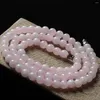 Kettingen 6 mm ronde roze natuurlijke chalcedoon ketting of armband kristal edelstenen kralen voor moeder geschenken mode-sieraden maken ontwerp 50 cm