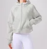 LU-88248 Yoga Half Zipper Scuba Hoodie Houd Hoump Houd Coated Coat Sport