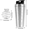 Autres boissons Bouteille de shaker de protéines 750 ml en acier inoxydable avec métal anti-fuite Mixball pour shakes 231027