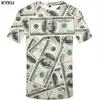 Kyku dollar t shirt män pengar tshirts gothic 3d t-shirt roliga t skjortor hip hop tshirt coola herrkläder 2018 ny sommar top198p