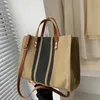 Shopping Bags Striped Casual Tote Bags Large Capacity Canvas Handbags Women Shoulder Bag Travel Ladies Crossbody Shopping Bags 231030