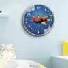 Zegar ścienny 12-calowe ciche ruch dzieci Nieprzestrzegające dzieci okrągłe kwarc do domowej szkoły w sypialni wystrój salonu