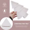Christmas Decorations 2 Pcs Tree Dish Tray Cookie Plates Creative Ceramic Candy Snack Shaped Fruit Nuts