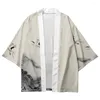 Homens sleepwear estilo vintage homens robe japonês cardigan taoist camisas quimono casaco verão roupão jaqueta casual yukata casa roupas XXS-4XL