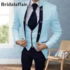 Męskie garnitury Bridalafair 2023 Design Blackish Green Pansy Blue Lapel for Men Prezent Prezenta