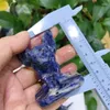 Figurine decorative 2.3 "Naturale Blu Sodalite Gargoyle Intagliato Cristallo Lucido Quarzo Energia Curativa Pietra Preziosa Artigianato Per La Casa