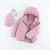 Down Coat Children Jacket Private Baby Hooded Thin Section Wear Children's Cotton Cotton-padded Pure Color