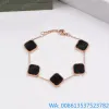 Luxury jewelry Classic 4/Four Leaf Clover Charm Bracelets Bangle Chain 18K Gold Agate Shell Mother-of-Pearl Men Women Girl Couple Wedding Mother Day Jewelry Women gift