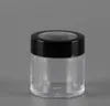 New Arrival Makeup Tools 50pcs x 10g Empty Plastic Powder Jar With Black Lid Visible PS Container Packaging Free Shipping