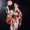 Ropa étnica Tradicional Japonés Kimono Estilo Mujer Sudor Sauna Albornoz Escenario Traje Ropa Femme