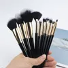 Make-up-Pinsel-Set – 10 Stück, Puder, Rouge, Lidschatten, Falten, Concealer, Augenbrauen, Liner, Smudger, dunkel – Kosmetik-Mischwerkzeuge mit Griff