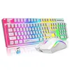 Keyboard Myse Commat Commatable do ładowania bezprzewodowego zestawu puddingowego 24G USB RGB Podświetlenie i myszy do gier dla domowego biura 231030