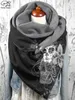 Halsdukar plstar kosmos 3d tryckt punk skalle mönster varm sjal halsduk vår och vinter stor triangel kvinnlig fritidserie 231030