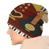 Bérets automne hiver Bonnet chapeau mince tricoté rétro instruments de musique bonnets chaud Bonnet unisexe multifonction casquette de couverture