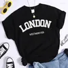 Mulheres camisetas Londres Westminster Imprimir Mulher Camiseta Street Hipster Streettee Top All-Match Manga Curta Roupas Vintage Confortável