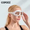 goggles COPOZZ Swimming Goggles Comfortable Silicone Large Frame Swim Glasses Anti-Fog UV Men Women Swim Mask Waterproof 231030