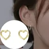 Brincos de garanhão 925 prata esterlina amor ornamentos pêssego em forma de coração orelha argola para mulheres ouro luxo jóias finas presentes