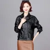 Women's Leather PU Coat Women Jacket 2023 Motorcycle Clothing Female Coats Short Slim Spring And Autumn Jackets