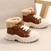 Botas niños cálido invierno niños más espesar terciopelo zapatos de algodón niñas impermeable corto bebé 231030
