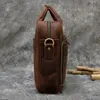 Aktentaschen Crazy Horse Echtes Leder Männer Aktentasche Vintage 16 Zoll Big Business Laptop Handtasche Große Rindsleder Messenger Umhängetasche Mann 231030