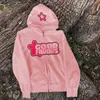 Herrtröjor tröjor med biggorange lösa brev tryck zip hoodie kvinnor 2022 vår hösten retro harajuku överdimensionerade koreanska tröjor y2k zip upp hoodie t23103030