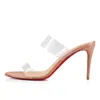 Luxury brands sandals for woman pop heel paris designer Sole Sandal Just Nothing PVC strap slipper slide heels with box 35-43 red bott