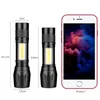 Lanternas portáteis de alta potência recarregável led mini zoom tocha acampamento ao ar livre forte lâmpada lanterna à prova dwaterproof água tático